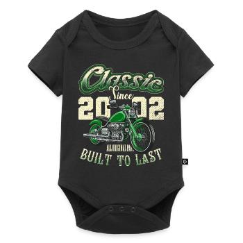 Motorcycle Bikers Motorbike Birthday Born In 2002 - Baby Premium short-sleeve bodysuit - black - Front