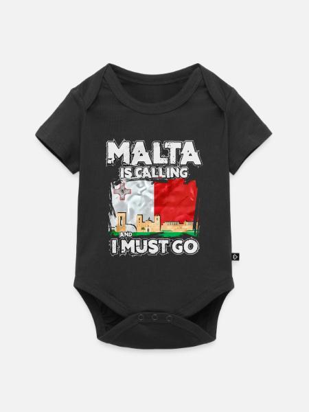 Malta - Baby Premium Kurzarmbody - Schwarz