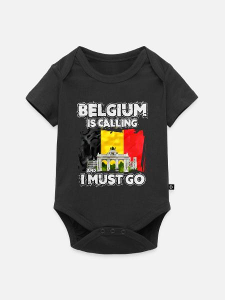 Belgien - Baby Premium Kurzarmbody - Schwarz
