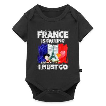 Frankreich - Baby Premium Kurzarmbody - Schwarz - Vorne