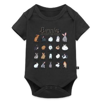 Rabbits of the World - Rabbit Breeds - Baby Premium short-sleeve bodysuit - black - Front