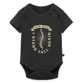 With Jesus I Stand Upright - Back Surgery - Baby Premium short-sleeve bodysuit - black - Front