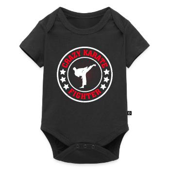 Crazy Karate Fighter - Karate Fighting Karate Figh - Baby Premium Kurzarmbody - Schwarz - Vorne
