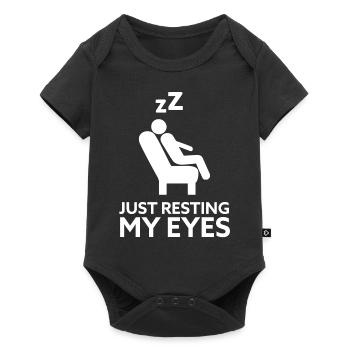 Juste reposer mes yeux Drôle Papa Blague Dormir - Body à manches courtes Premium Bébé - noir - Devant