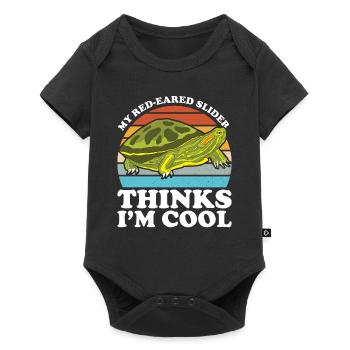 Red-eared Turtle Turtle - Baby Premium short-sleeve bodysuit - black - Front