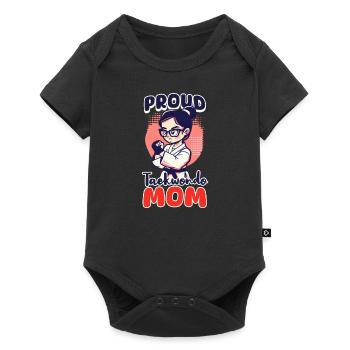 Taekwondo-Mutter Stolze Taekwondo-Mutter - Baby Premium Kurzarmbody - Schwarz - Vorne