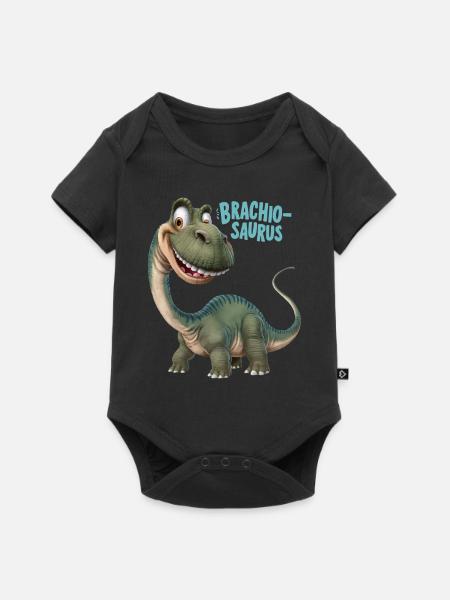 DINOSAURIER, BRACHIO SAURUS - Baby Premium Kurzarmbody - Schwarz