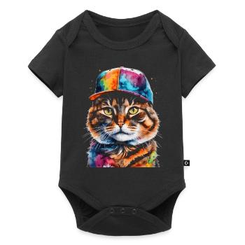 Casquette Snapback Coloré Imprimé Motif D’animal Drôle - Body à manches courtes Premium Bébé - noir - Devant