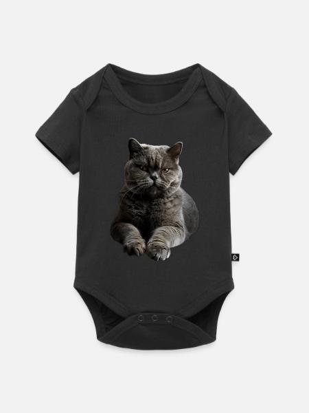 British Shorthair - Baby Premium Kurzarmbody - Schwarz