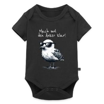 Mach mol den Anker klar Coole Seemöwe Spruch - Baby Premium short-sleeve bodysuit - black - Front