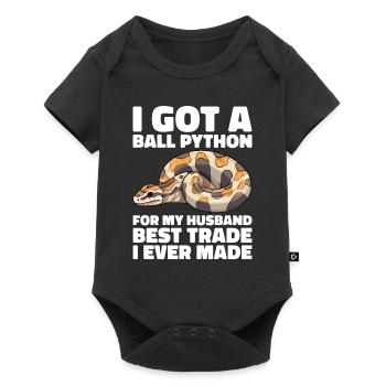 Banana Ball Python Herpetologist Coral Ball - Baby Premium Kurzarmbody - Schwarz - Vorne