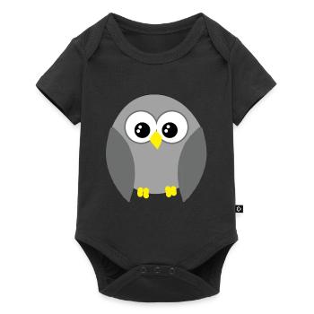 Gray Hoot Owl Cute Big Eyes Predator Bird Lover - Baby Premium short-sleeve bodysuit - black - Front