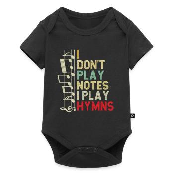 Piano Musique chrétienne Jésus Pianiste Dieu - Body à manches courtes Premium Bébé - noir - Devant