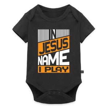 Piano Musique chrétienne Jésus Pianiste Dieu - Body à manches courtes Premium Bébé - noir - Devant