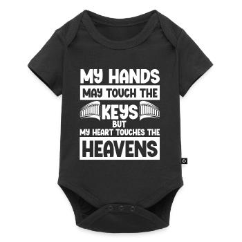 Piano Musique chrétienne Jésus Pianiste Dieu - Body à manches courtes Premium Bébé - noir - Devant