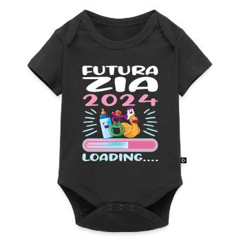 Zia 2024 Loading Tante 2024 - Baby Premium Kurzarmbody - Schwarz - Vorne