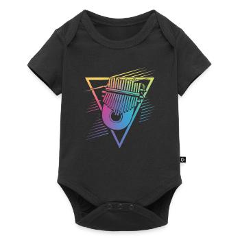 Idiophon Kalimba Geschenk - Baby Premium Kurzarmbody - Schwarz - Vorne