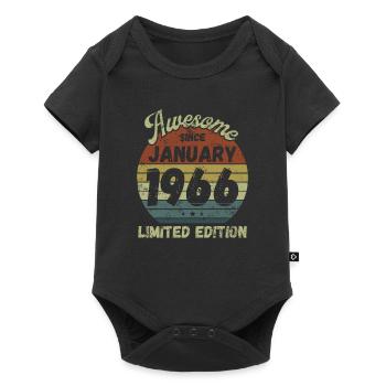 Awesome since January 1966 - Geburtstag - Baby Premium Kurzarmbody - Schwarz - Vorne