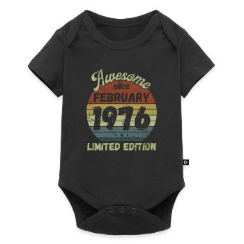 Awesome since February 1976 - Geburtstag - Baby Premium Kurzarmbody - Schwarz - Vorne