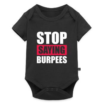 Burpees Fitness Burpee Krafttraining Geschenk - Baby Premium Kurzarmbody - Schwarz - Vorne