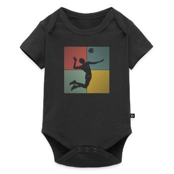Ballon de volley-ball vintage Joueur de volley-ball - Body à manches courtes Premium Bébé - noir - Devant