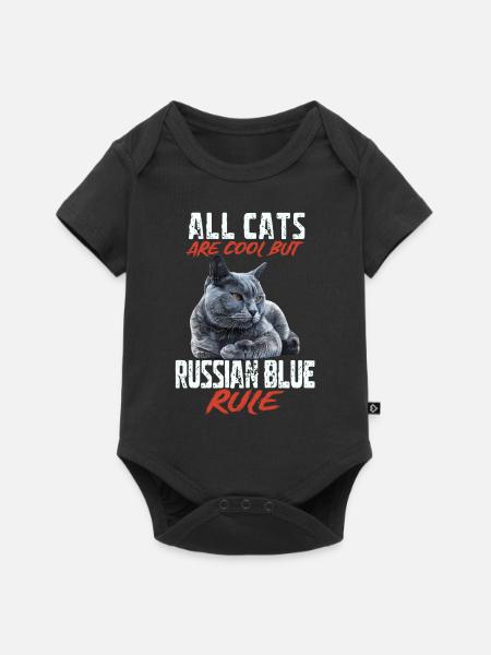 Russian blue - Baby Premium Kurzarmbody - Schwarz