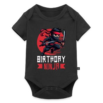 Birthday Ninja Birthday Party Theme Bday Ninja - Baby Premium short-sleeve bodysuit - black - Front