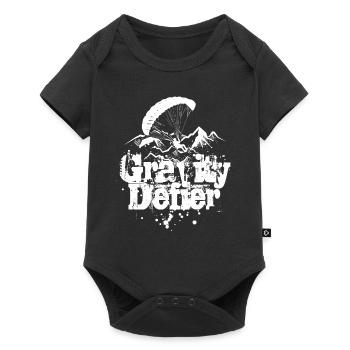 Paragliding Paraglider Gleiter Gravity Defier - Baby Premium Kurzarmbody - Schwarz - Vorne