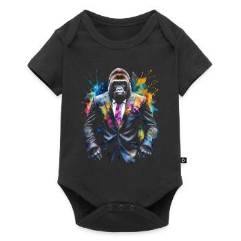 Gorilla Suit Monkey Colorful Animal Design Print - Baby Premium short-sleeve bodysuit - black - Front