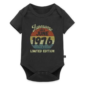 Awesome since June 1976 - Geburtstag - Baby Premium Kurzarmbody - Schwarz - Vorne