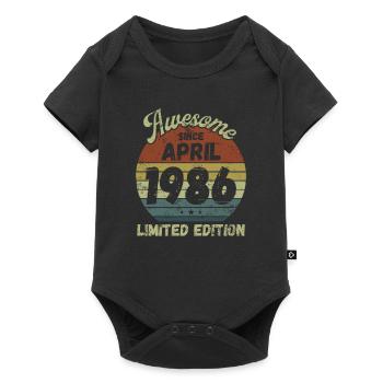 Awesome since April 1986 - Geburtstag - Baby Premium Kurzarmbody - Schwarz - Vorne