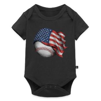 Baseball Men Women Kids Player Pitcher Softball - Baby Premium Kurzarmbody - Schwarz - Vorne