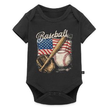 Baseball Men Women Kids Player Pitcher Softball - Baby Premium Kurzarmbody - Schwarz - Vorne