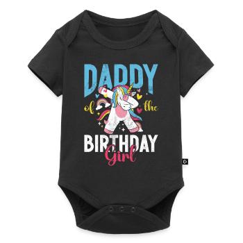Birthday Girl's Dad Unicorn Bday - Baby Premium short-sleeve bodysuit - black - Front