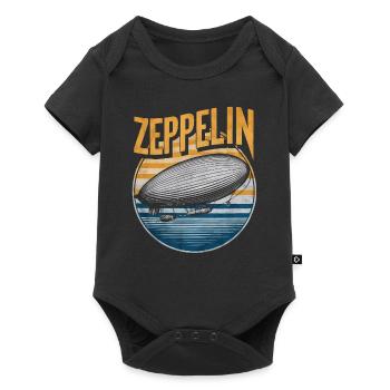 Luftschiff Zeppelin Geschenk - Baby Premium Kurzarmbody - Schwarz - Vorne