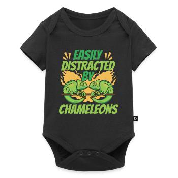 Easily Distracted By Chameleons Veiled Panther - Baby Premium short-sleeve bodysuit - black - Front