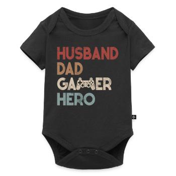Husband Gaming Gamer Video Games Men - Baby Premium short-sleeve bodysuit - black - Front