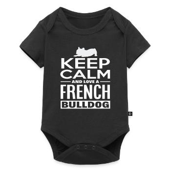 Amour du bouledogue français - Body à manches courtes Premium Bébé - noir - Devant