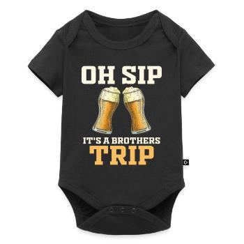 Geschwister Oh Sip Its A Brothers Trip - Baby Premium short-sleeve bodysuit - black - Front