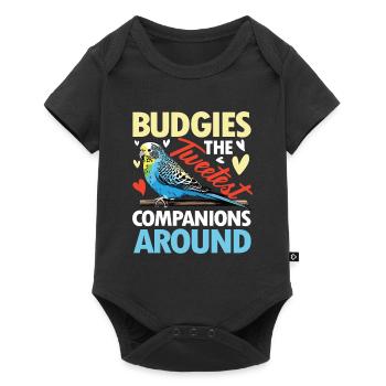Budgies The Tweetest Companions Around - Baby Premium Kurzarmbody - Schwarz - Vorne