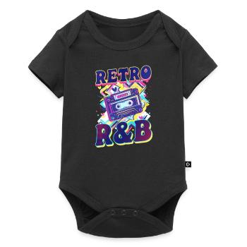 90s R&B Retro R&B - Baby Premium short-sleeve bodysuit - black - Front