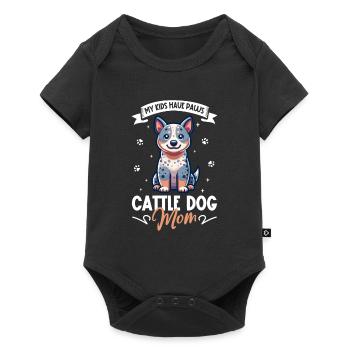 Maman de chien de bétail australien - Body à manches courtes Premium Bébé - noir - Devant
