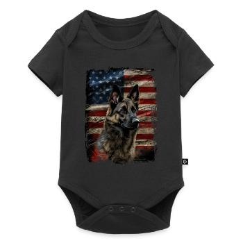 Norvégien Elkhound America États-Unis - Body à manches courtes Premium Bébé - noir - Devant