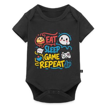 EAT SLEEP PLAY GAME THEN REPEAT - Baby Premium short-sleeve bodysuit - black - Front