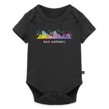 San Antonian Skyline San Antonio - Baby Premium short-sleeve bodysuit - black - Front