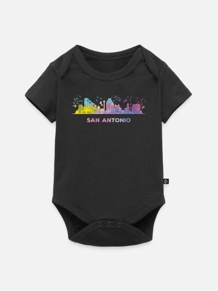 San Antonian Skyline San Antonio - Baby Premium Kurzarmbody - Schwarz