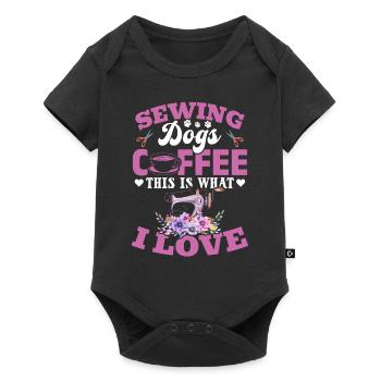 Sewing Dogs Coffee This Is What I Love - Sewing Se - Baby Premium short-sleeve bodysuit - black - Front