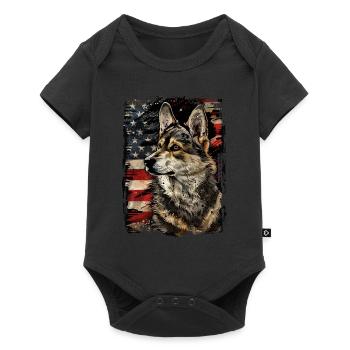 Vallhund suédois-Amérique États-Unis - Body à manches courtes Premium Bébé - noir - Devant