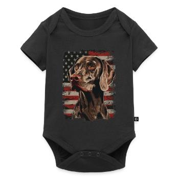 Weimaraner-America USA - Baby Premium short-sleeve bodysuit - black - Front