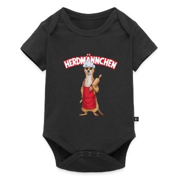Herdmännchen für einen Koch Köchin - Baby Premium Kurzarmbody - Schwarz - Vorne
